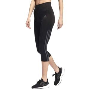 Adidas Womens Gray Tricot Capri High Rise Leggings Black Capri Size M